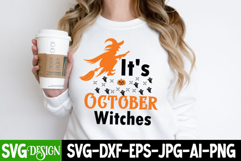 it's October Witches T-Shirt Design, it's October Witches Vector T-Shirt Design, The Boo Crew T-Shirt Design, The Boo Crew Vector T-Shirt Design, Happy Boo Season T-Shirt Design, Happy Boo Season