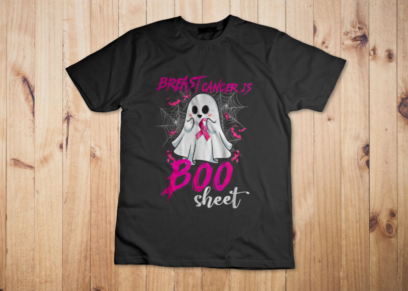 Breast Cancer Is Boo Sheet Halloween Breast Cancer awareness T-Shirt Design