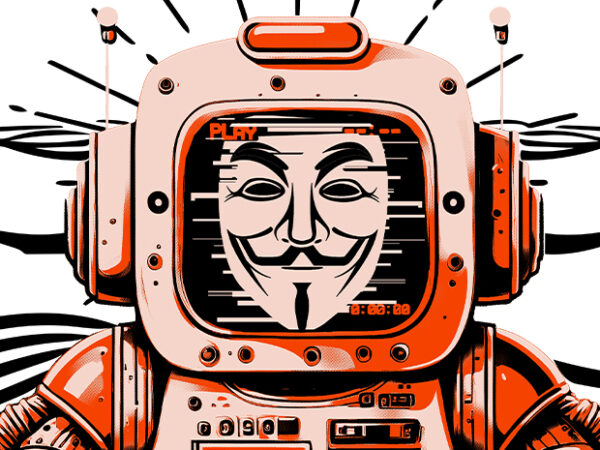 Anonymous robot t shirt vector