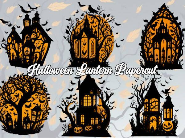 Halloween lantern papercut graphic t shirt