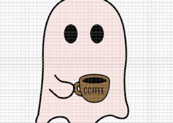 Ghost Drinking Coffee Svg, Funny Halloween Coffee Svg, Ghost Halloween Svg, Ghost Coffee Svg, Ghost Svg, Halloween Svg