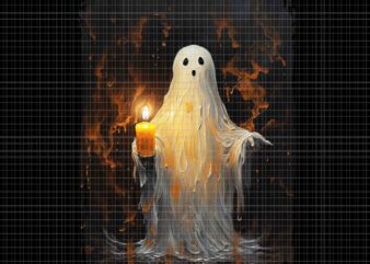 Cute Ghost Holding Candle Png, Ghost Halloween Png, Ghost Png t shirt vector file