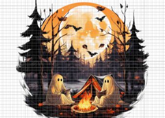 Retro Ghost Book Reading Camping Png, Ghost Book Halloween png, Ghost Halloween Png, Halloween Png
