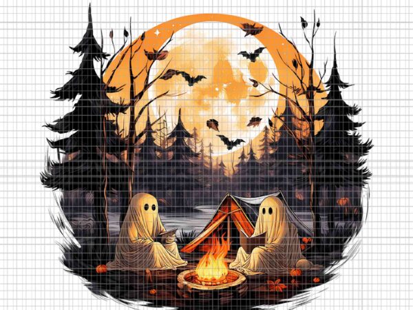 Retro ghost book reading camping png, ghost book halloween png, ghost halloween png, halloween png t shirt design online