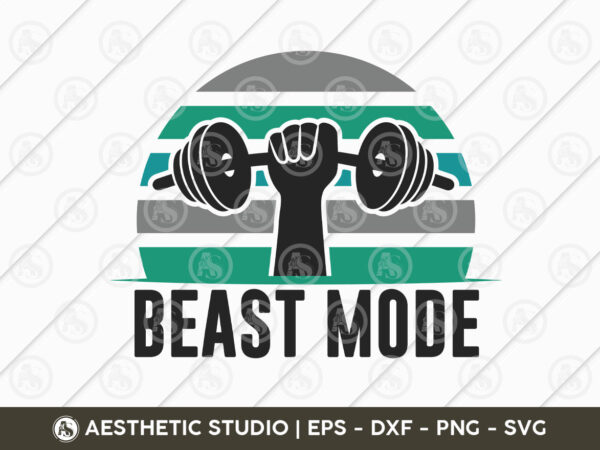 Beast mode, workout, fitness, weights, gym, gym quotes, typography, gym motivation, gym t-shirt design, eps