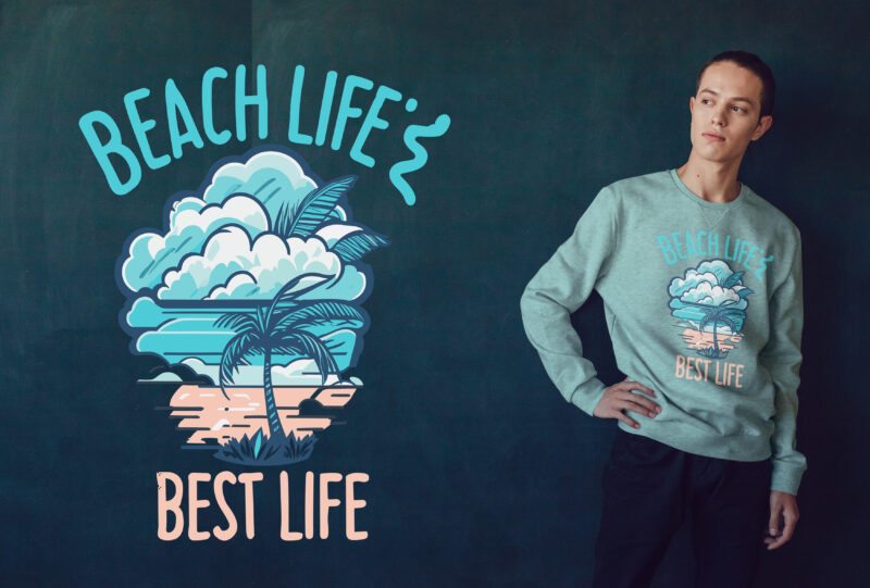 Beach Life Best Life Summer Tshirt Design