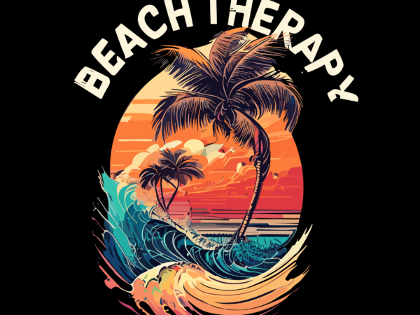 Beach therapy summer tshirt design