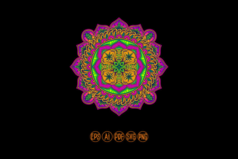 Marijuana mandalas with middle eastern motifs