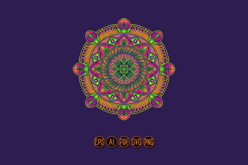 Sacred geometry mandalas cannabis art fusion
