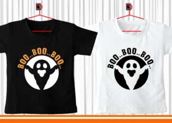 Funny Halloween Kid T shirt Design Graphic Vector, Spooky Boo SVG Design