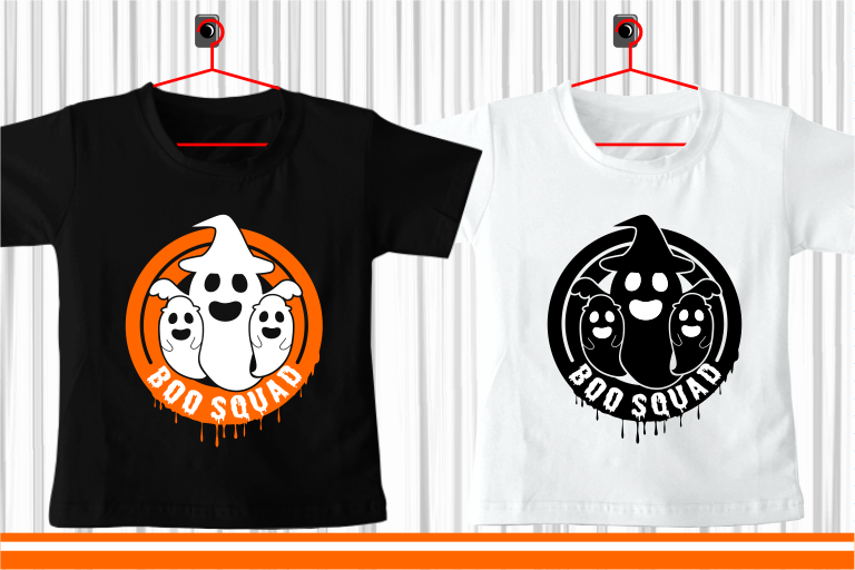 Boo Squad Halloween Kid T shirt Design Graphic Vector, Spooky Boo SVG Design
