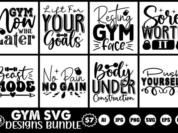 Gym svg designs bundle