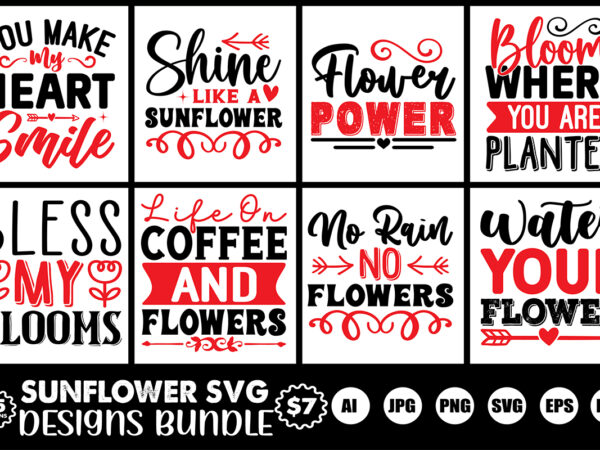 Sunflower svg designs bundle