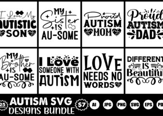 autism svg designs bundle