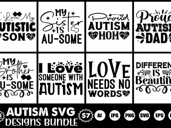 Autism svg designs bundle