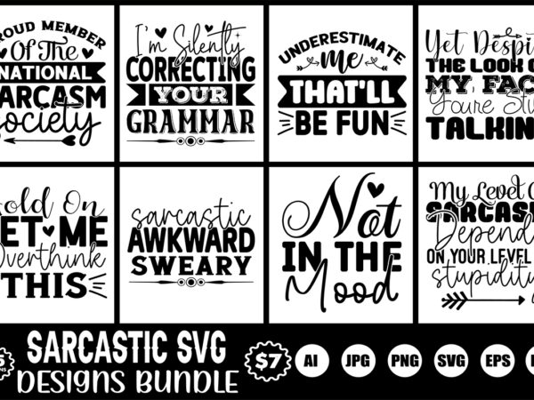 Sarcastic svg designs bundle