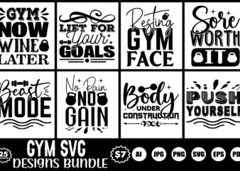 gym svg designs bundle