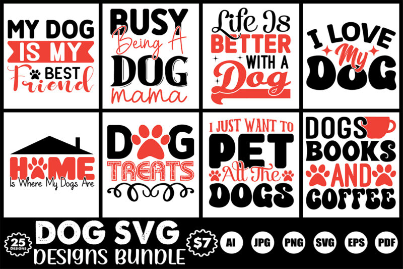 dog svg designs bundle