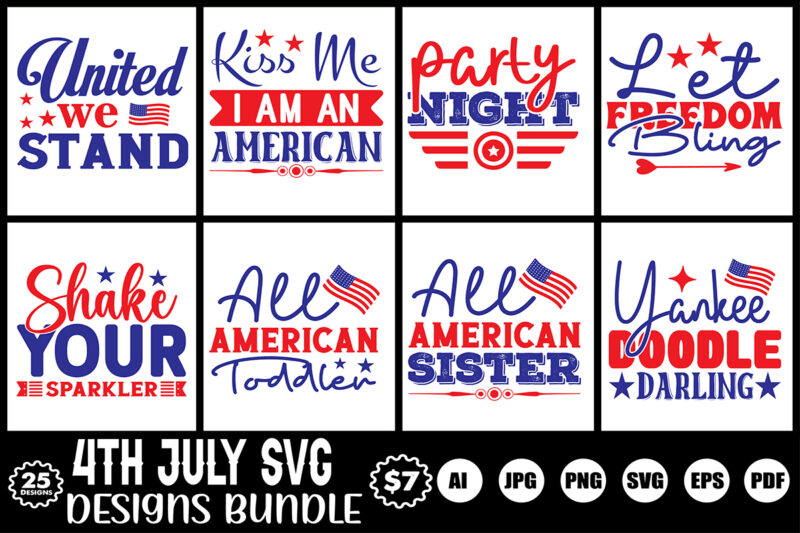 4th july svg designs bundle