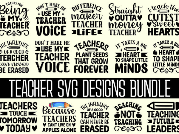 Teacher svg designs bundle