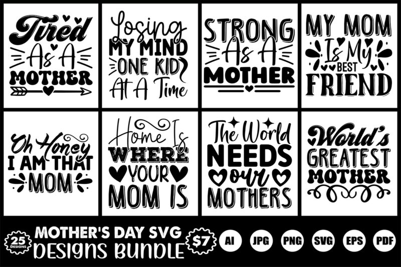 mother’s day svg designs bundle