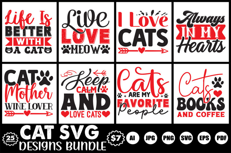 cat svg designs bundle