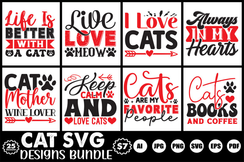 cat svg designs bundle