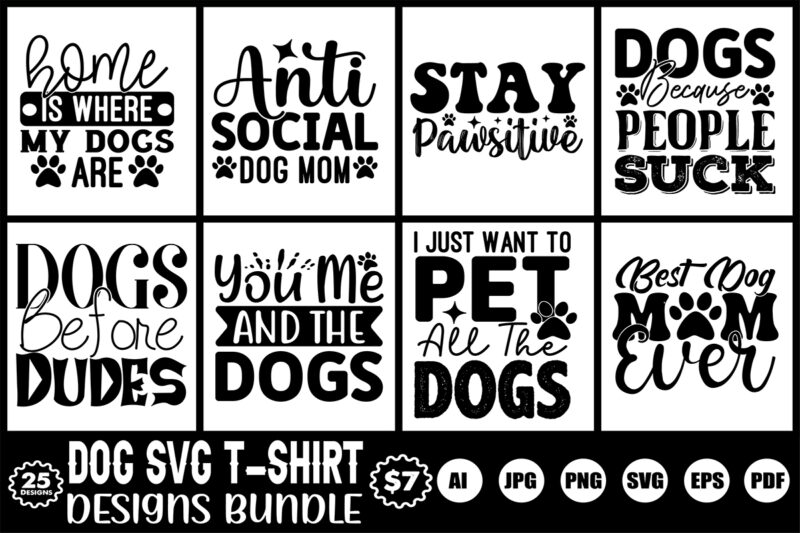 dog svg designs bundle