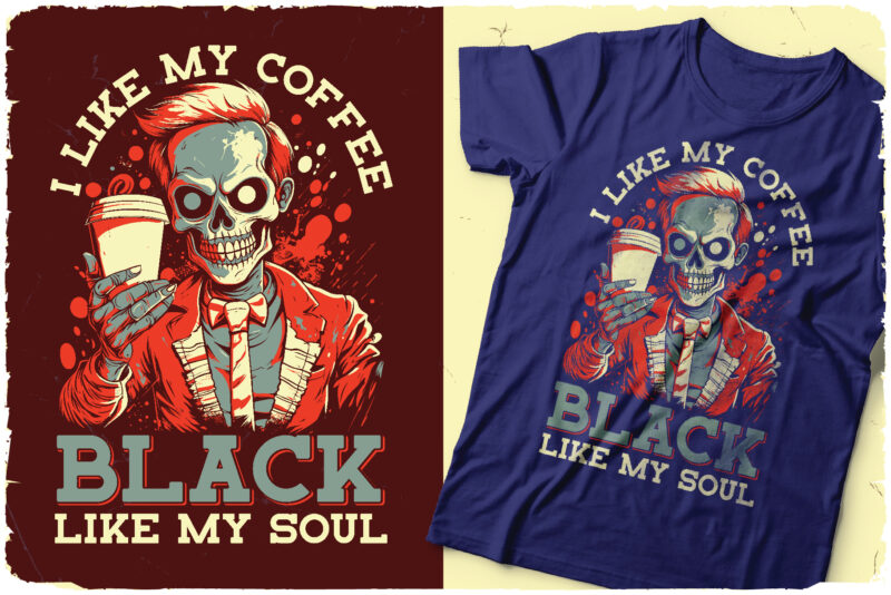 Coffee Man font + 8 t-shirt designs