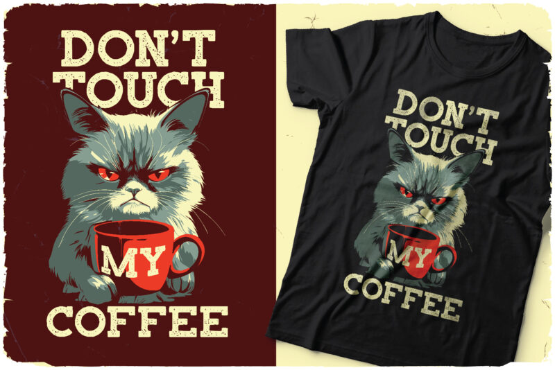 Coffee Man font + 8 t-shirt designs