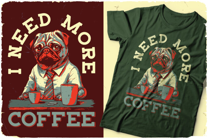 Coffee Man font + 8 t-shirt designs