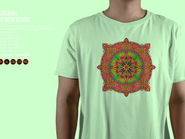 Cannabis mandalas geometric middle eastern t shirt vector file