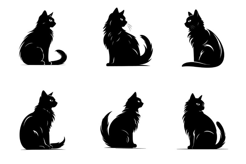 Cat Silhouette T-Shirt Vector Graphic