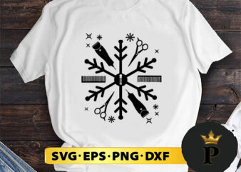 Christmas Snowflake Hair Stylist SVG, Merry Christmas SVG, Xmas SVG PNG DXF EPS t shirt vector file