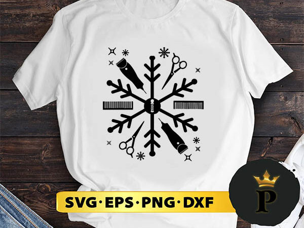 Christmas snowflake hair stylist svg, merry christmas svg, xmas svg png dxf eps t shirt vector file