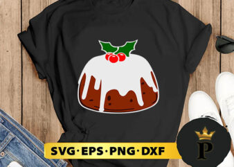 Cute Christmas Pudding FiggySVG, Merry Christmas SVG, Xmas SVG PNG DXF EPS