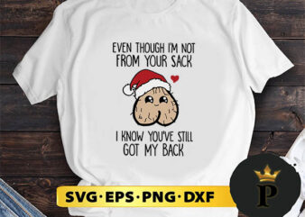 Cute Even Though I’m Not From Your Sack I Know Youve Still Got My Back ChristmasSVG, Merry Christmas SVG, Xmas SVG PNG DXF EPS t shirt vector file