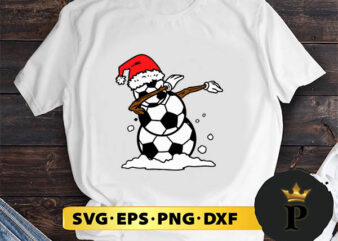 Dabbing Snowman Soccer Christmas SVG, Merry Christmas SVG, Xmas SVG PNG DXF EPS t shirt vector illustration
