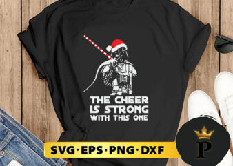 Dead Vader Santa Hat The Cheer Is Strong With This One Christmas SVG, Merry Christmas SVG, Xmas SVG PNG DXF EPS t shirt vector illustration