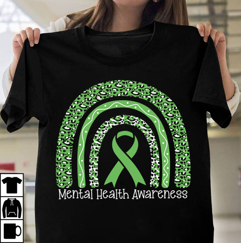 Mental Health Awareness T-Shirt Design, Mental Health Awareness Vector T-Shirt Design, Fight Awareness -Shirt Design, Awareness SVG Bundle, Awareness T-Shirt Bundle. In This Family No One Fights Alone Aid Awareness