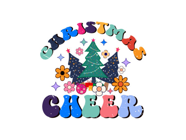 Christmas cheer with christmas tree t shirt vector file