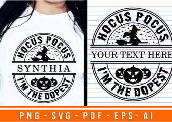 Hocus Pokus Halloween T shirt Design Vector, Halloween SVG, PNG, PDF, Eps, Ai File