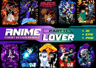 populer anime lover tshirt design bundle illustration part 11