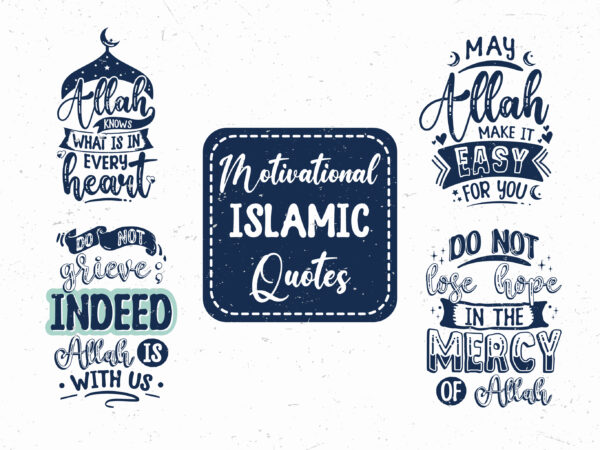 Inspirational islamic quotes bundle, islamic quran quotes t shirt design for sale