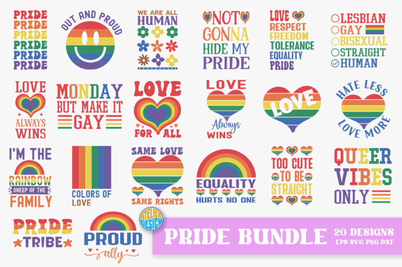 LGBT Quotes Svg T-shirt Bundle, Pride Svg, LGBTQ Svg T-shirt Bundle, Lesbian Svg, Gay Pride, Rainbow Svg, Equality, LGBT cut files, Queer, Proud Ally, Gay