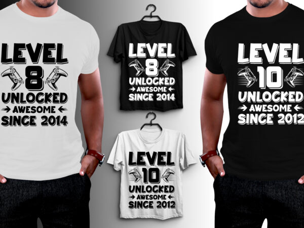 Level unlocked birthday t-shirt design