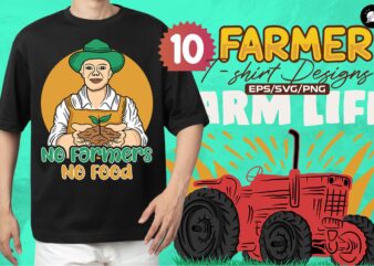 Farmer T-shirt Designs Vector Bundle, Farming T shirt Designs