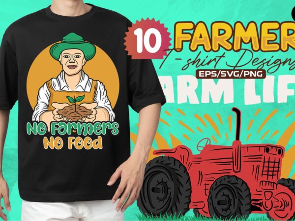 Farmer t-shirt designs vector bundle, farming t shirt designs