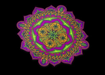 Marijuana mandalas with middle eastern motifs
