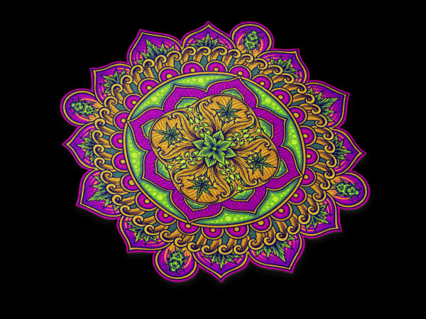 Marijuana mandalas with middle eastern motifs t shirt designs for sale